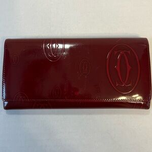Cartier Happy Birthday Patent Leather Bifold Long‎ Wallet